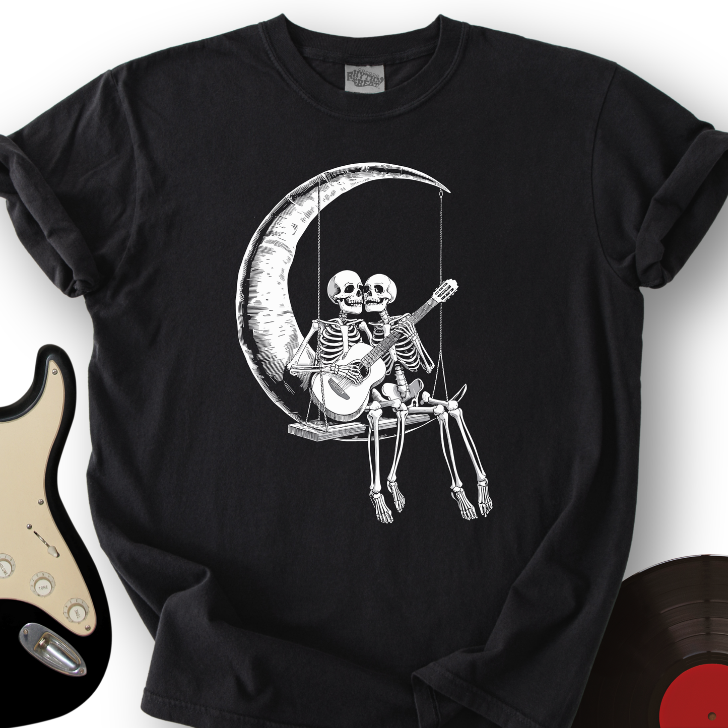 Skeleton Serenade on the Moon T-Shirt