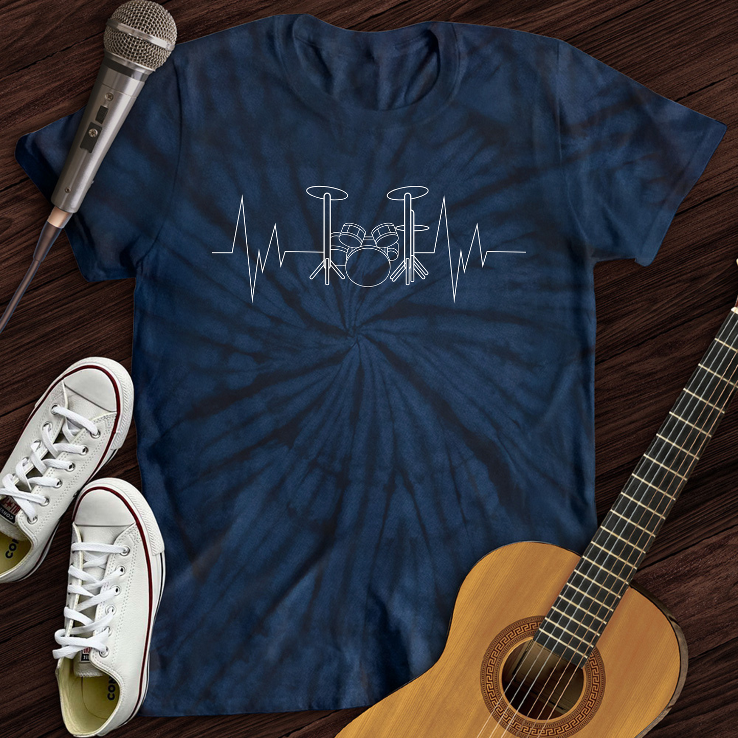 Drummer Heartbeat Tie Dye T-Shirt