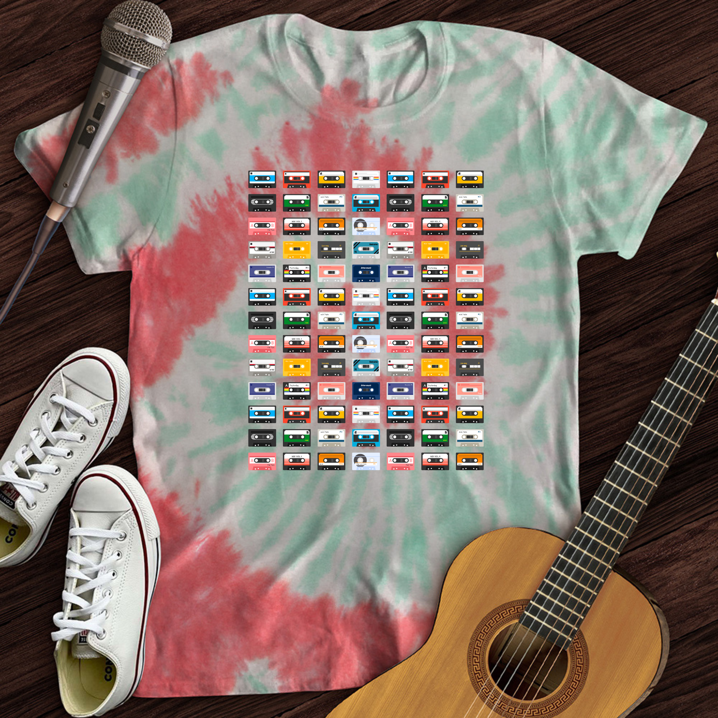 Rainbow Cassette Tie Dye T-Shirt