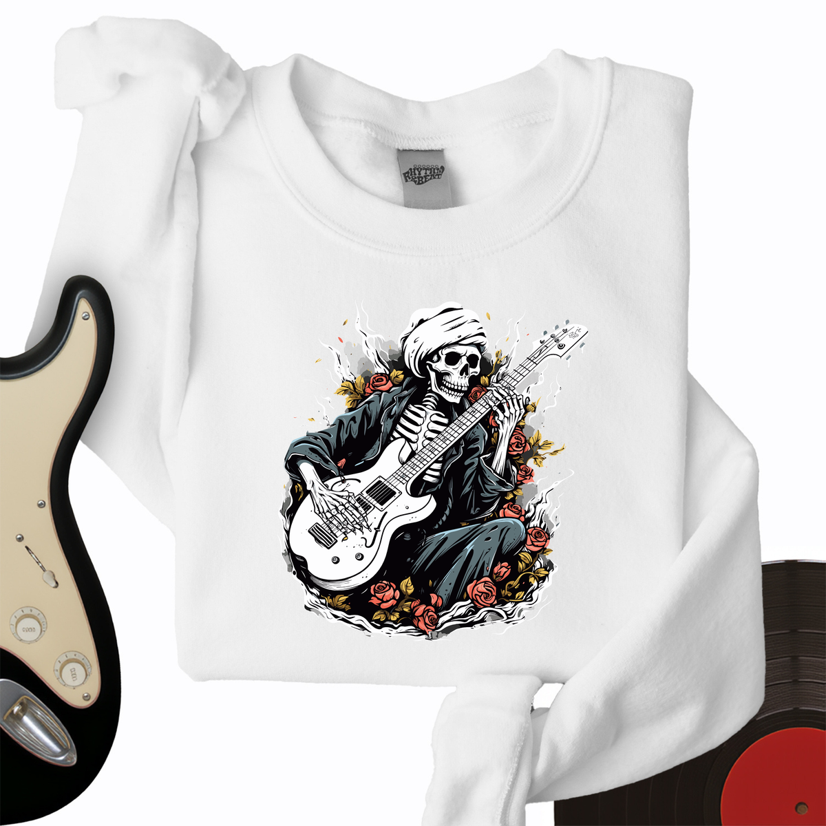 Skeleton Playing Music Crewneck