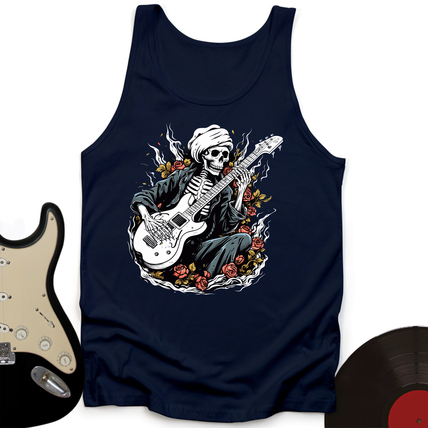 Skeleton Playing Music Tank Top