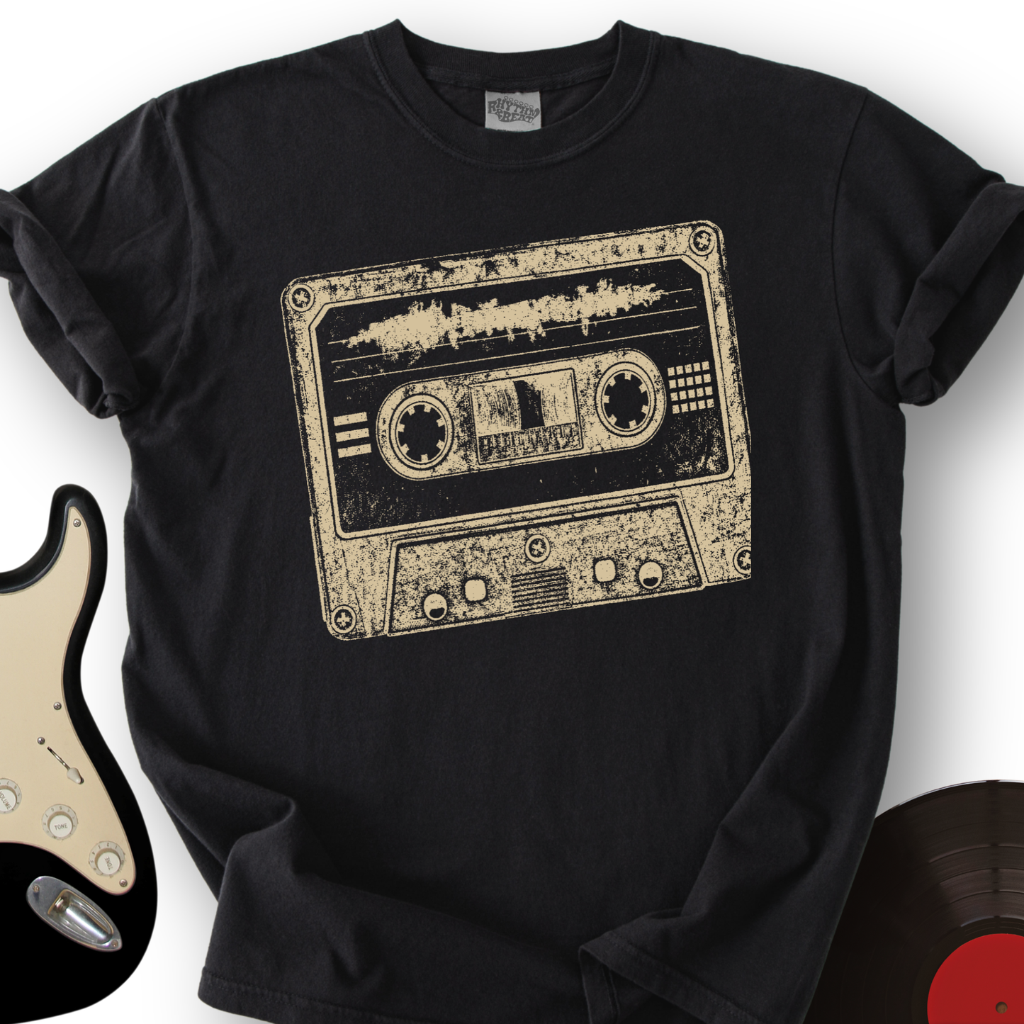 Cassette Grunge Stamp T-Shirt