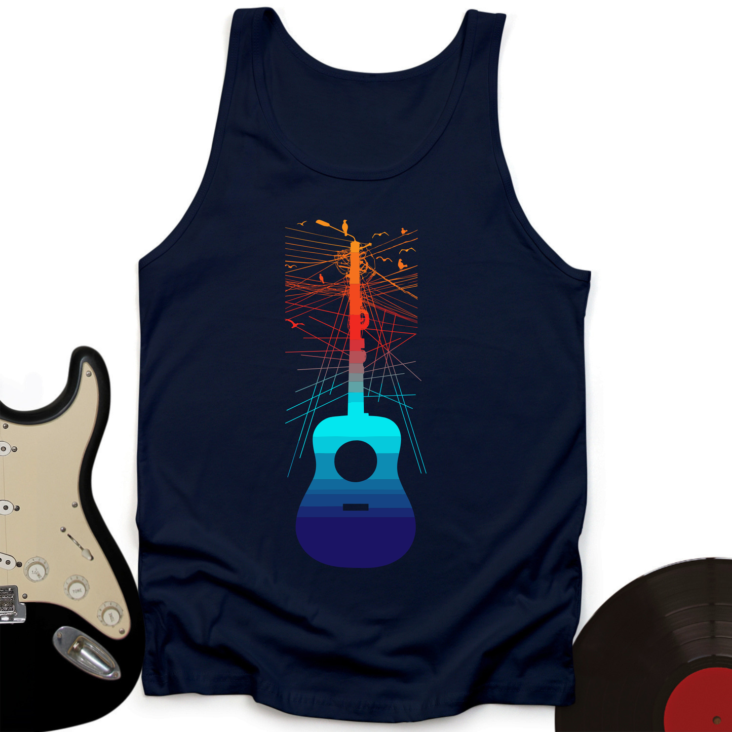 Birds On A Guitar Tank Top