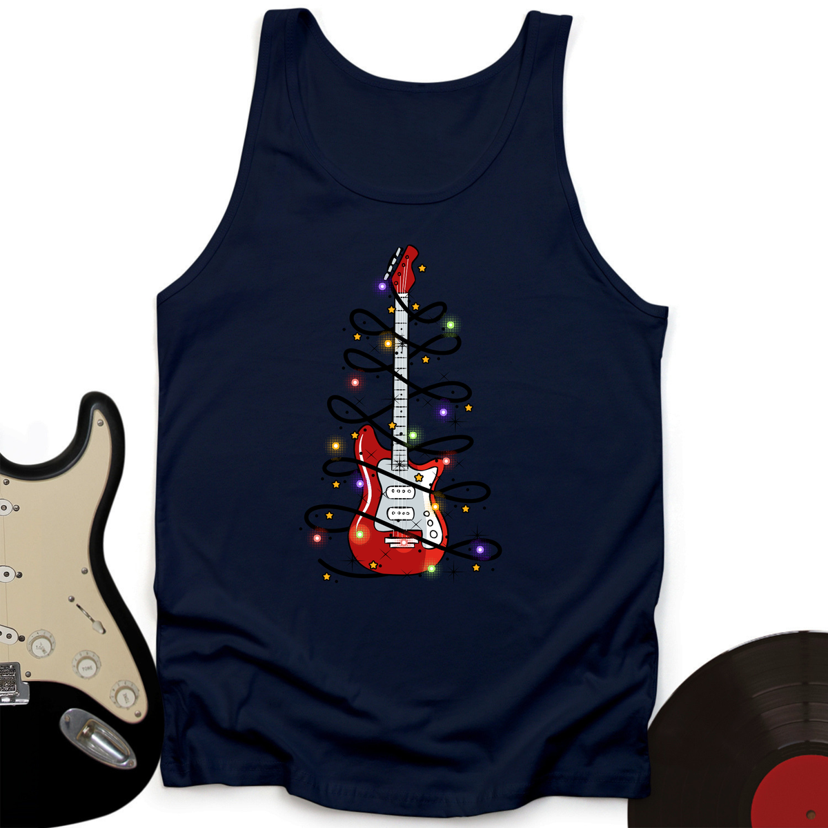 Guitar Christmas Lights Tank Top