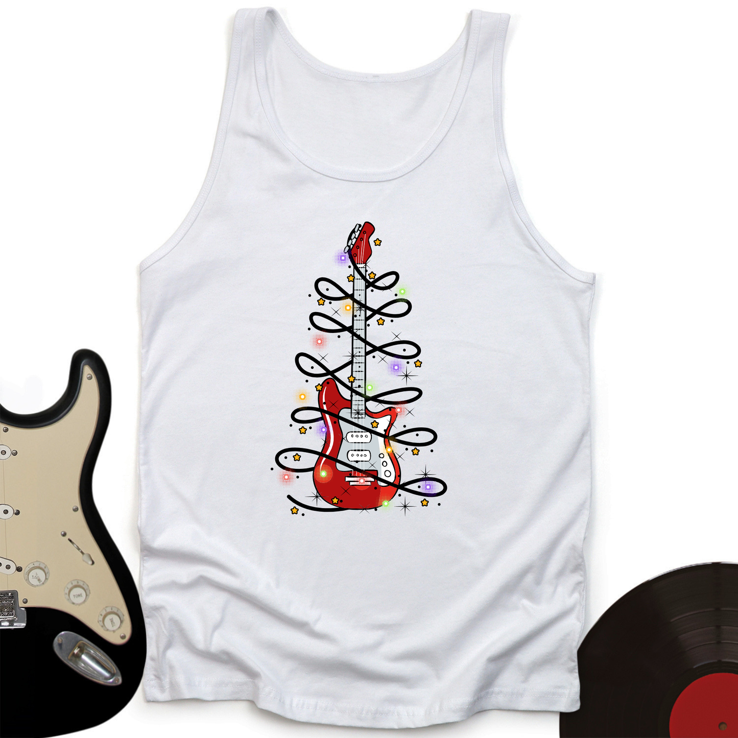Guitar Christmas Lights Tank Top