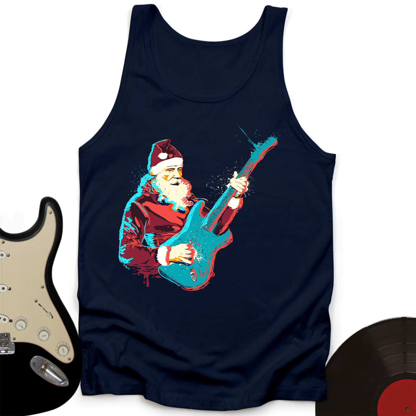 Guitar Santa Tank Top