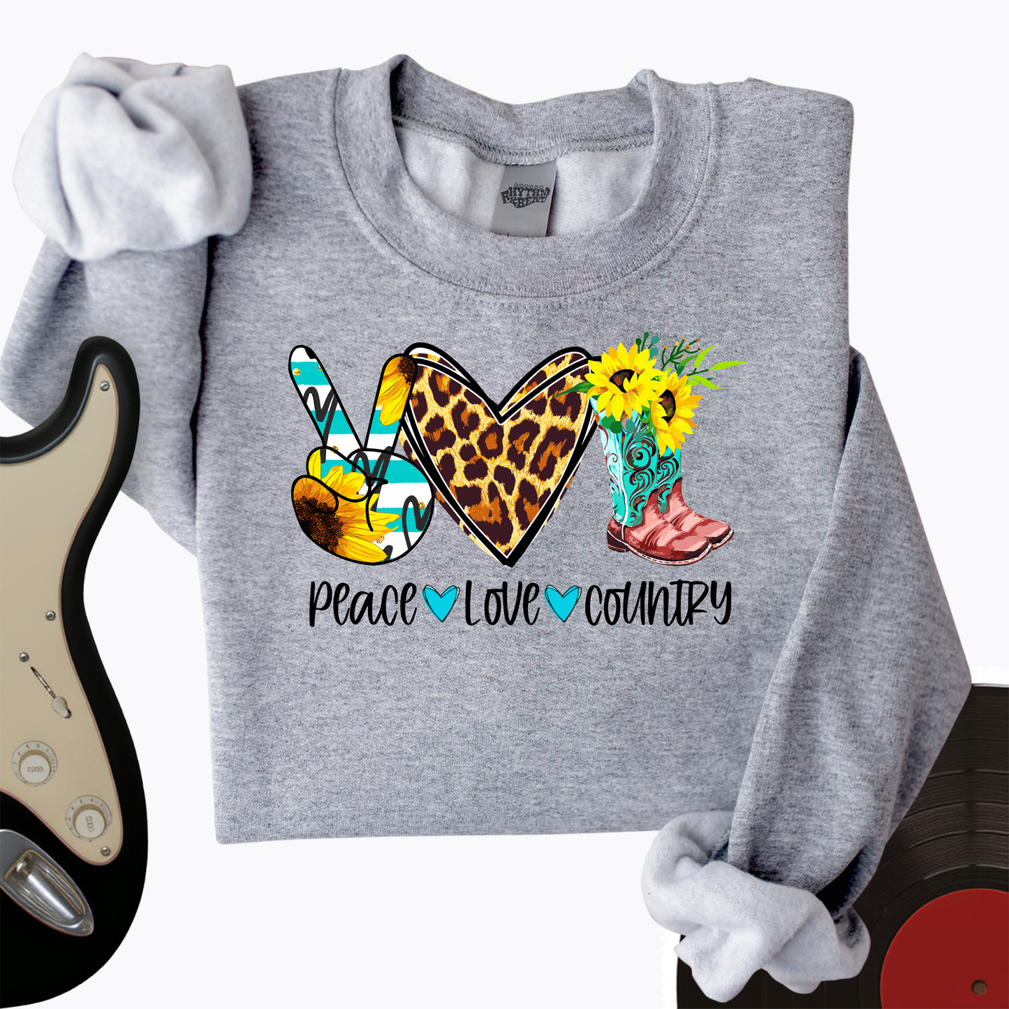 Peace, Love, Country Crewneck