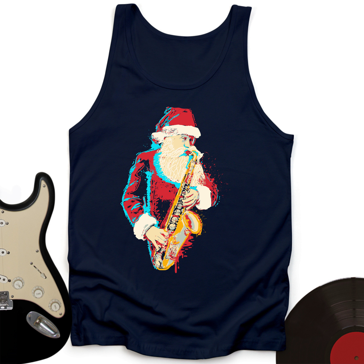 Santa Saxophone Tank Top