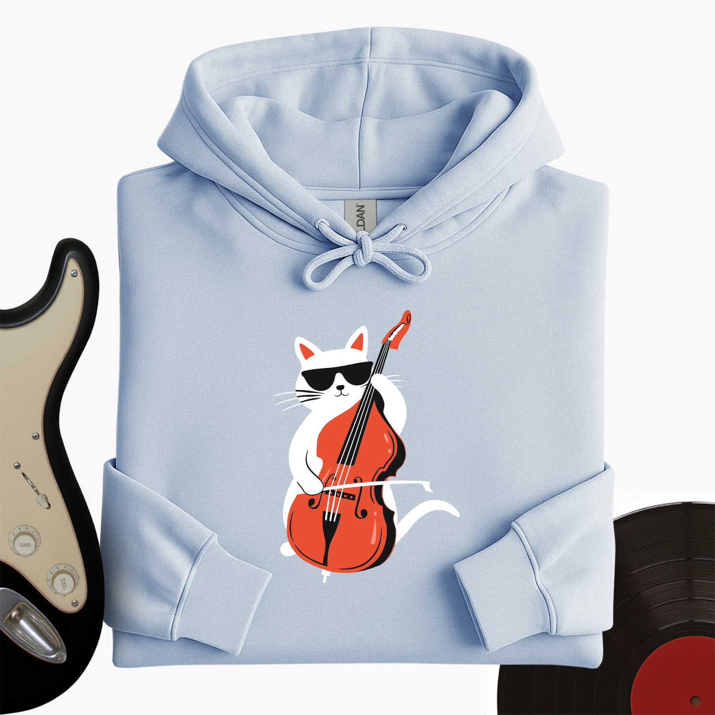 Cat Playing Cello Hoodie