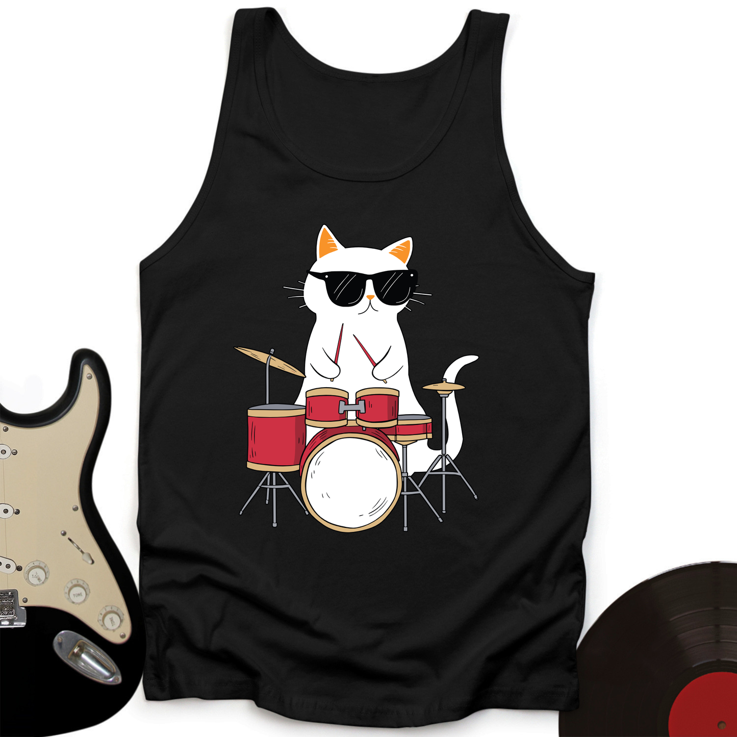 Drummer Cat Tank Top