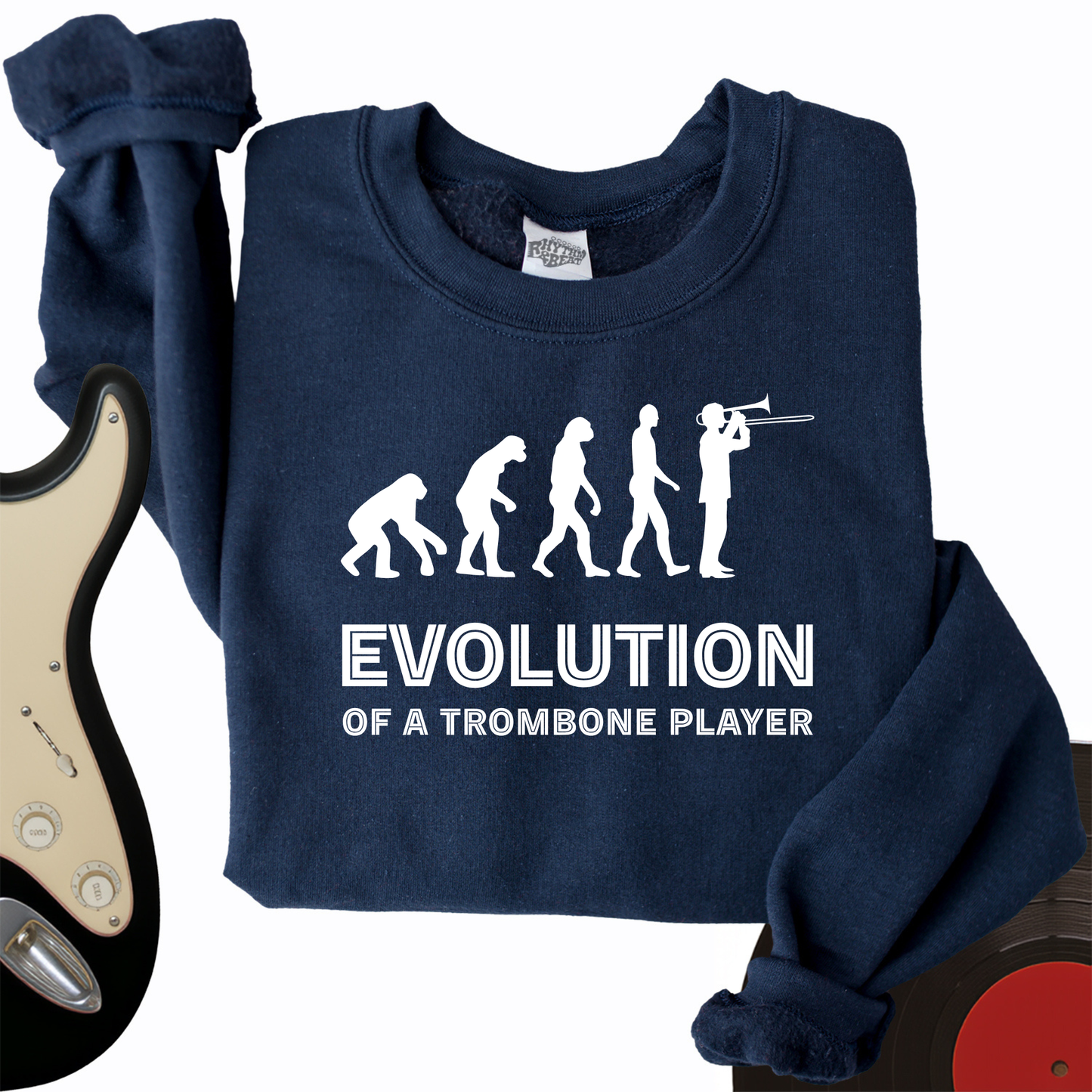 Evolution Of A Trombone Player Crewneck