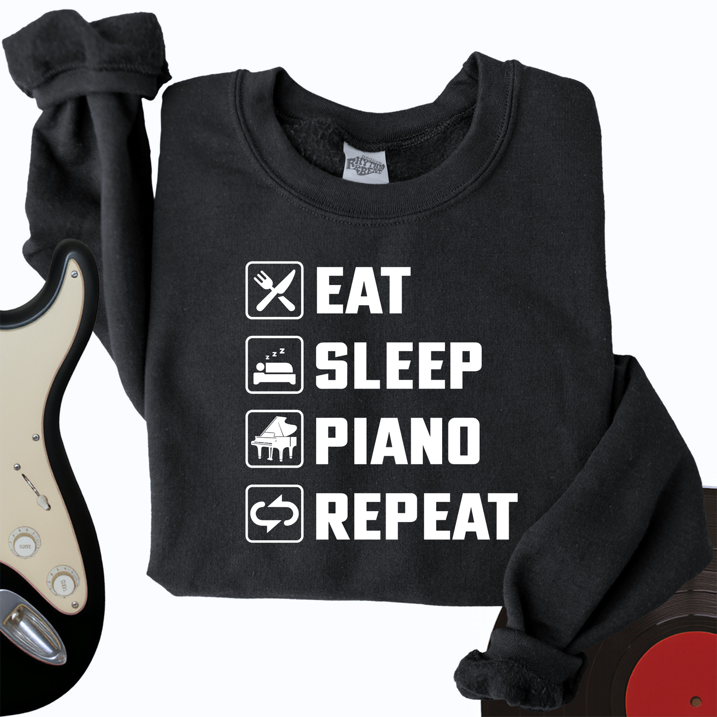 Eat, Sleep, Piano, Repeat Crewneck
