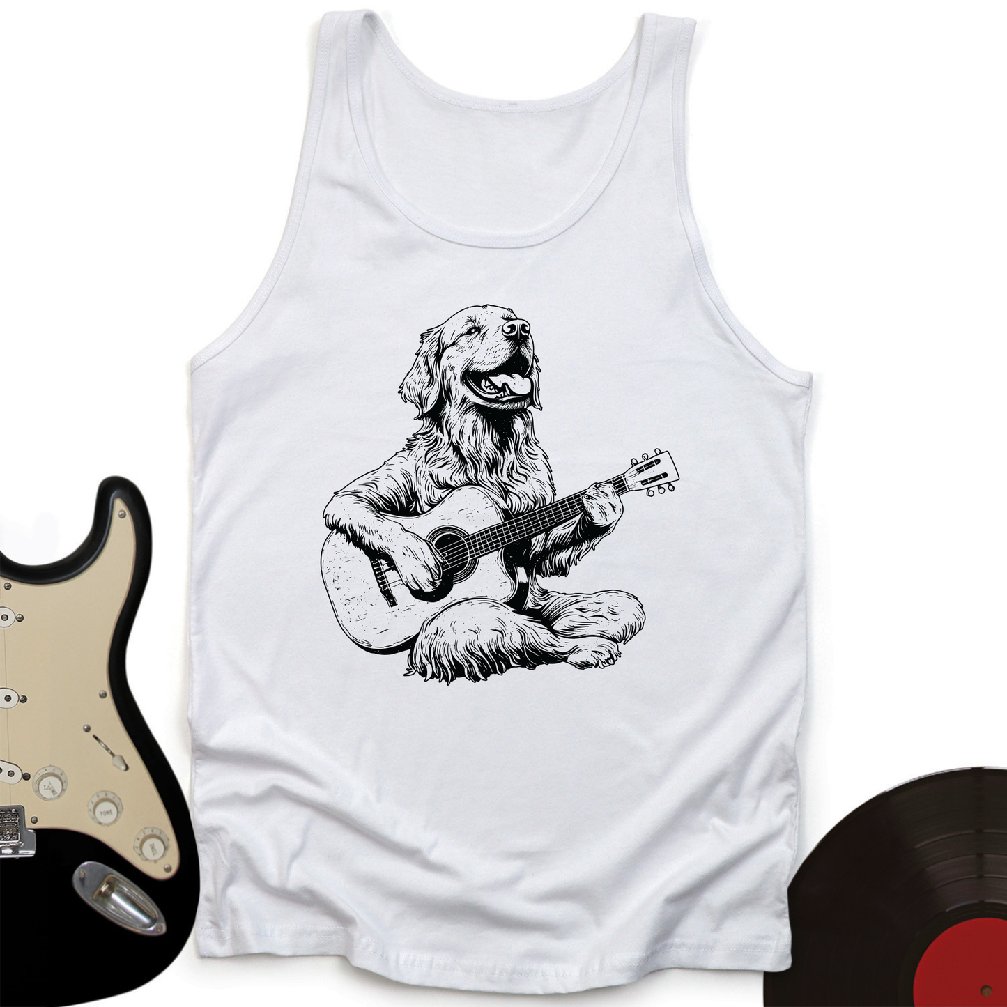 Golden Retriever Guitar Unisex Tank Top