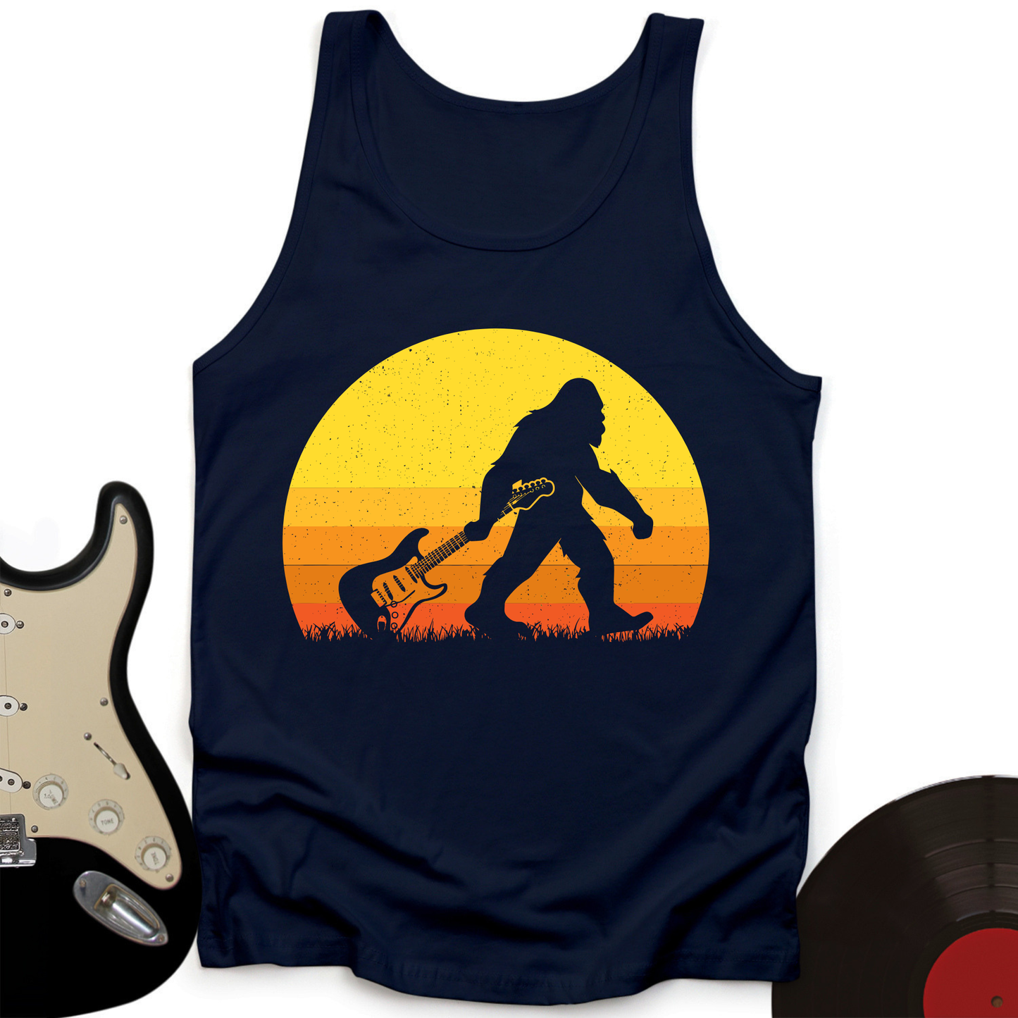 Bigfoot Dragging Guitar Tank Top