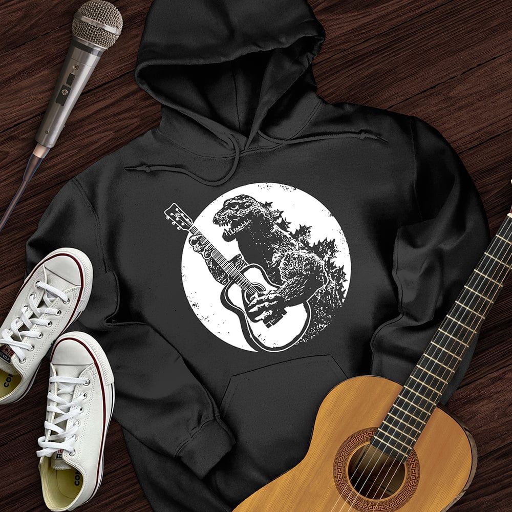 Printify Hoodie Black / S Dinosaur Guitar Hoodie