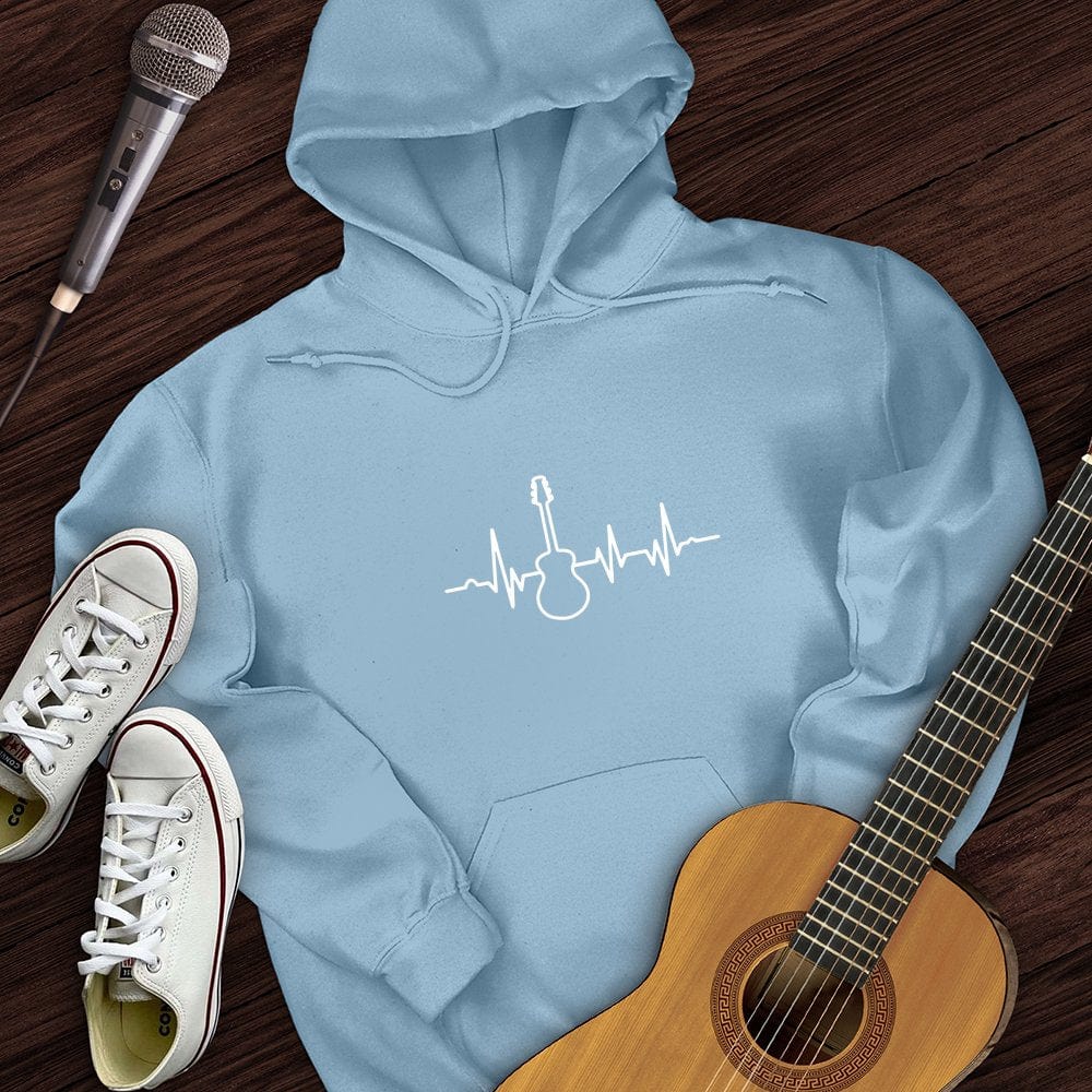 Printify Hoodie Light Blue / S Guitar Heartbeat Hoodie