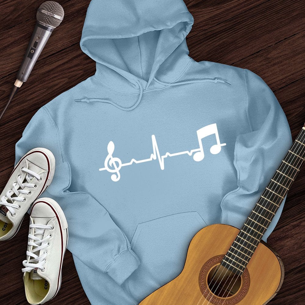 Printify Hoodie Light Blue / S Music Note Heartbeat Hoodie
