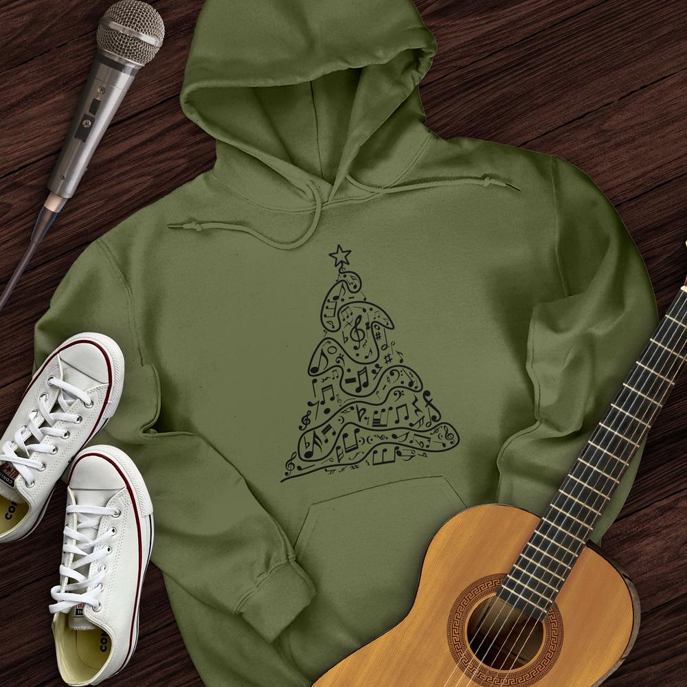 Printify Hoodie Music Christmas Tree Hoodie