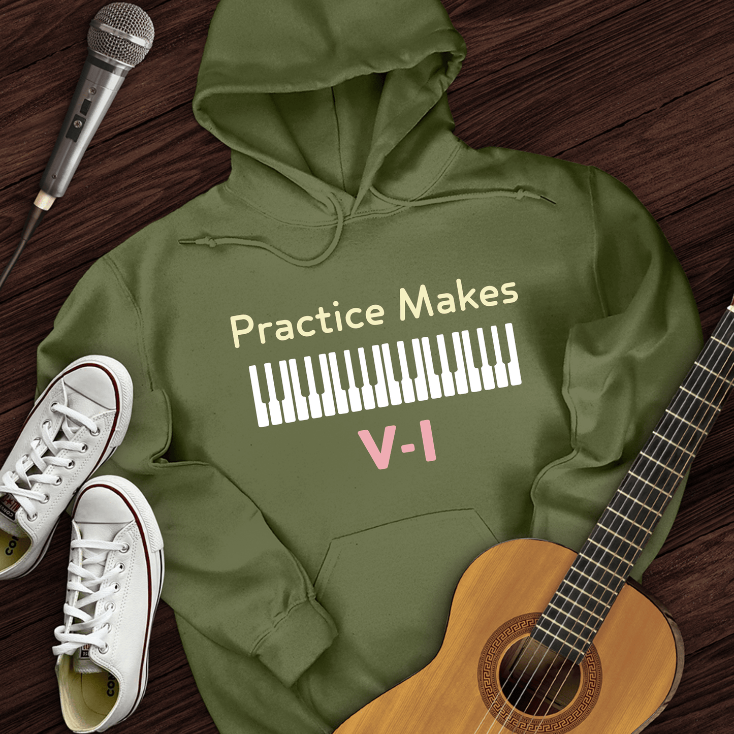 Printify Hoodie Military Green / S Practice Makes Hoodie