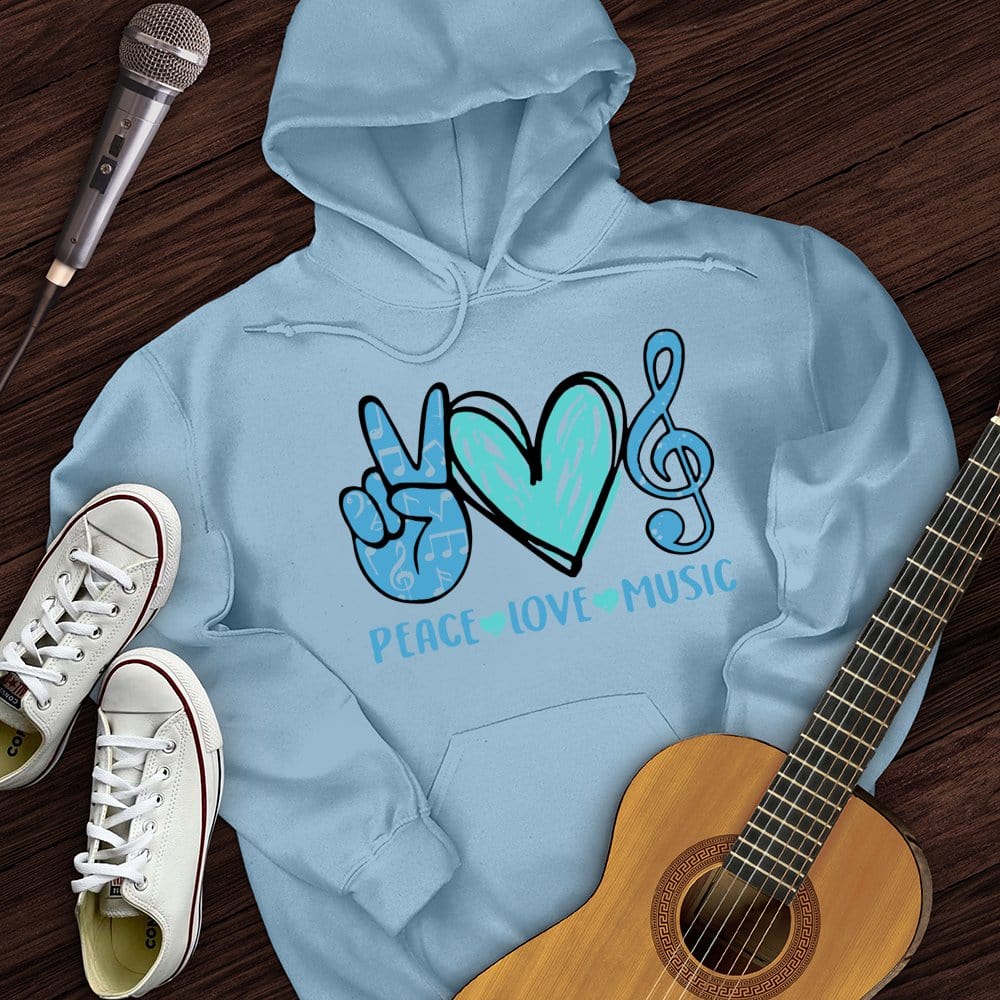 Printify Hoodie Peace, Love, Music Hoodie