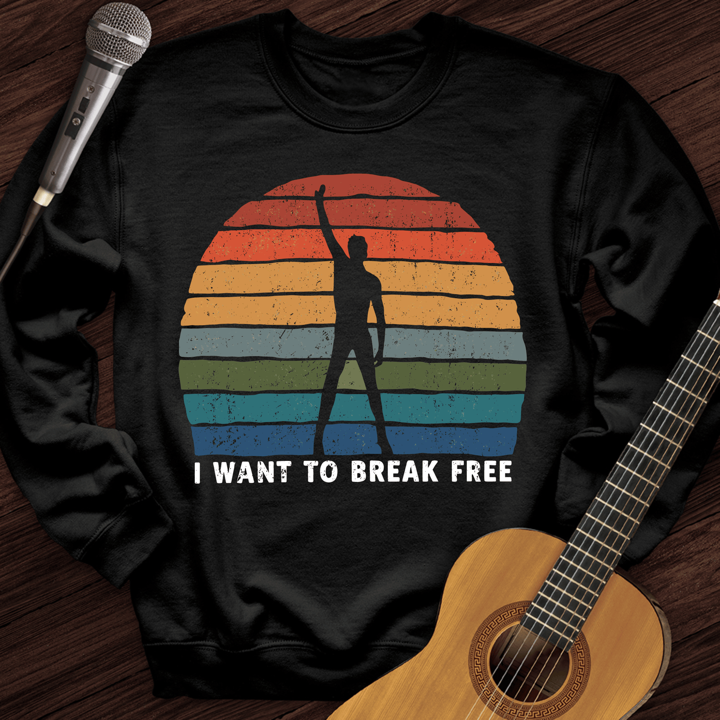 Printify Sweatshirt Black / S I Want To Break Free Crewneck