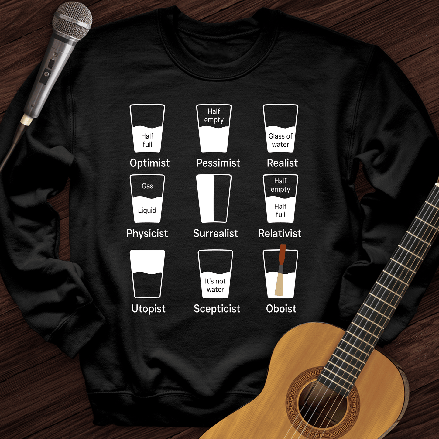 Printify Sweatshirt Black / S Optimist Crewneck