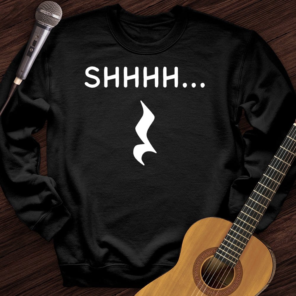 Printify Sweatshirt Black / S Quiet Crewneck
