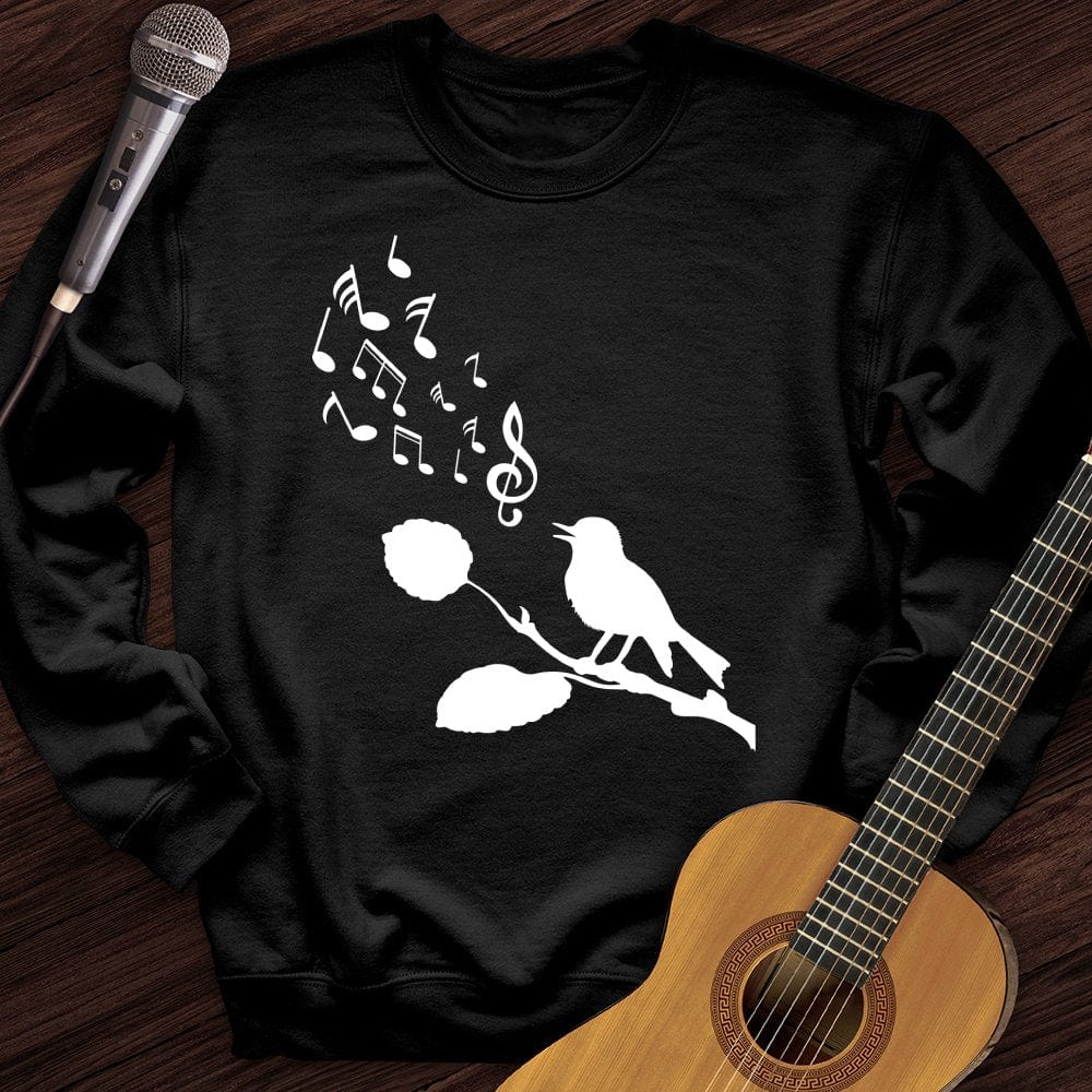 Printify Sweatshirt Black / S Singing Bird Crewneck