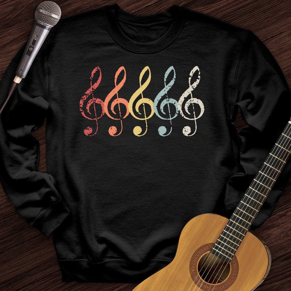 Printify Sweatshirt Vintage Treble Clef Crewneck