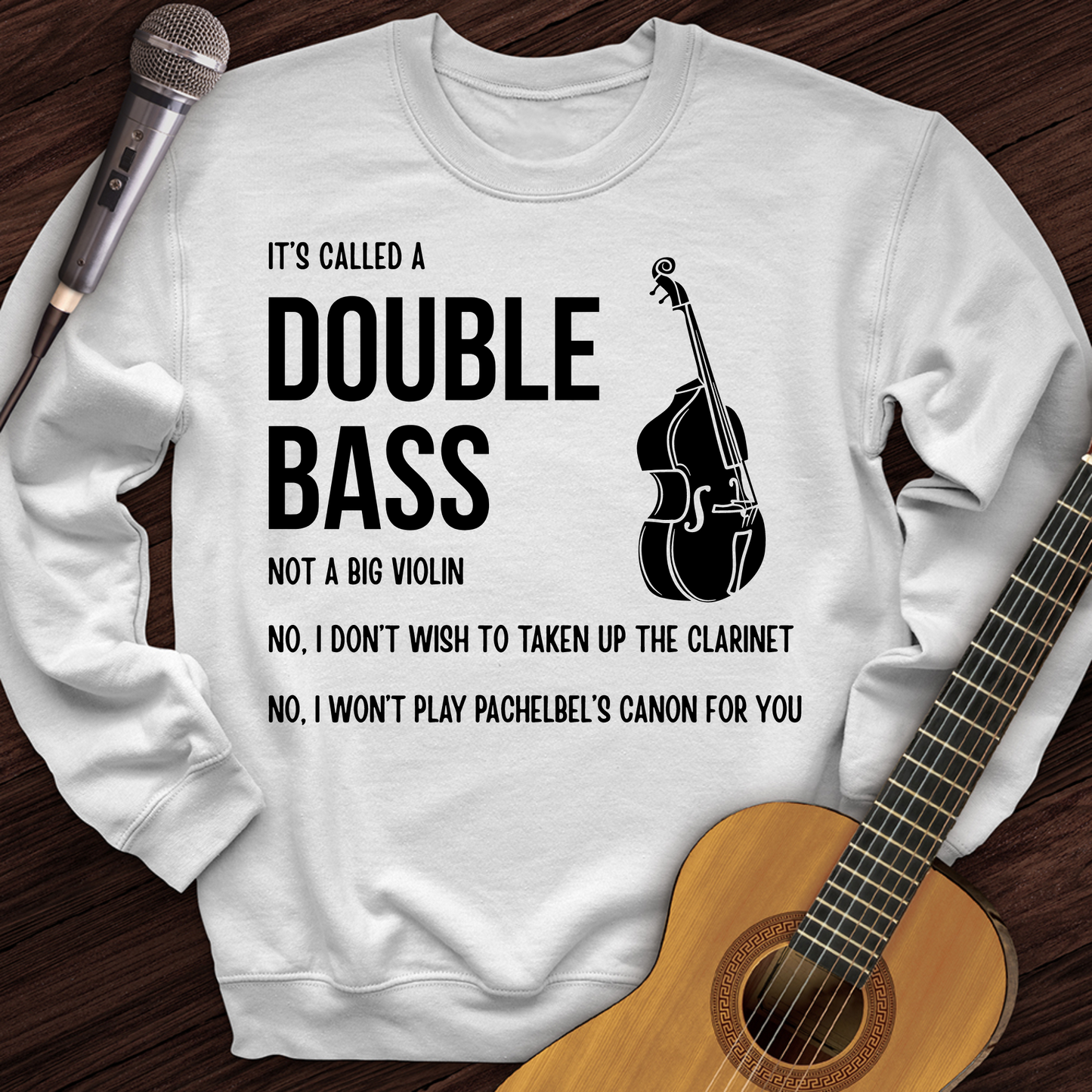 Printify Sweatshirt White / S It's A Double Bass Crewneck