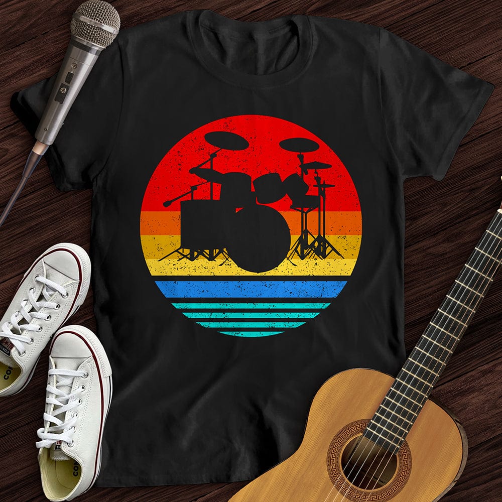 Printify T-Shirt Black / S Vintage Drum Set T-Shirt