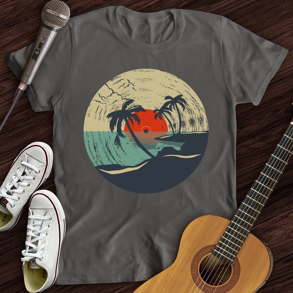 Printify T-Shirt Charcoal / S Beach Record T-Shirt