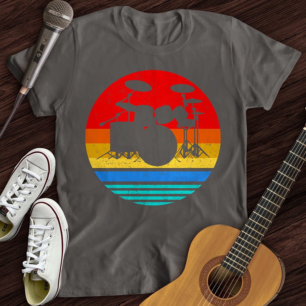 Printify T-Shirt Charcoal / S Vintage Drum Set T-Shirt