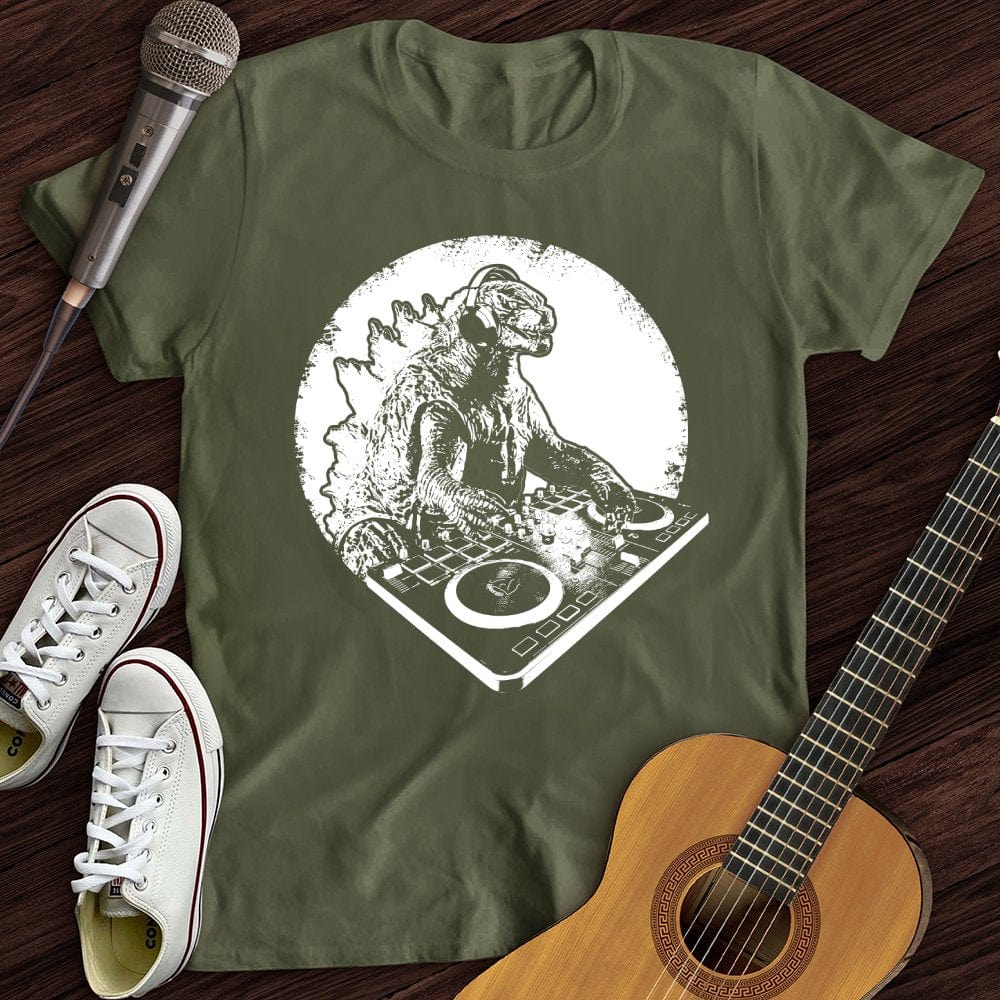 Printify T-Shirt Military Green / S Dino DJ T-Shirt
