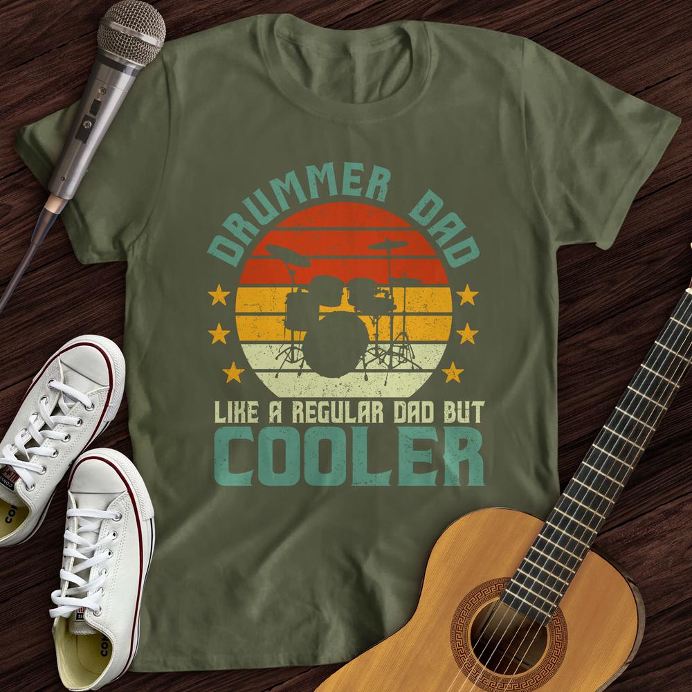 Printify T-Shirt Military Green / S Drummer Dad T-Shirt