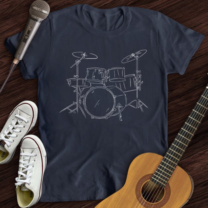 Printify T-Shirt Navy / S Drums T-Shirt