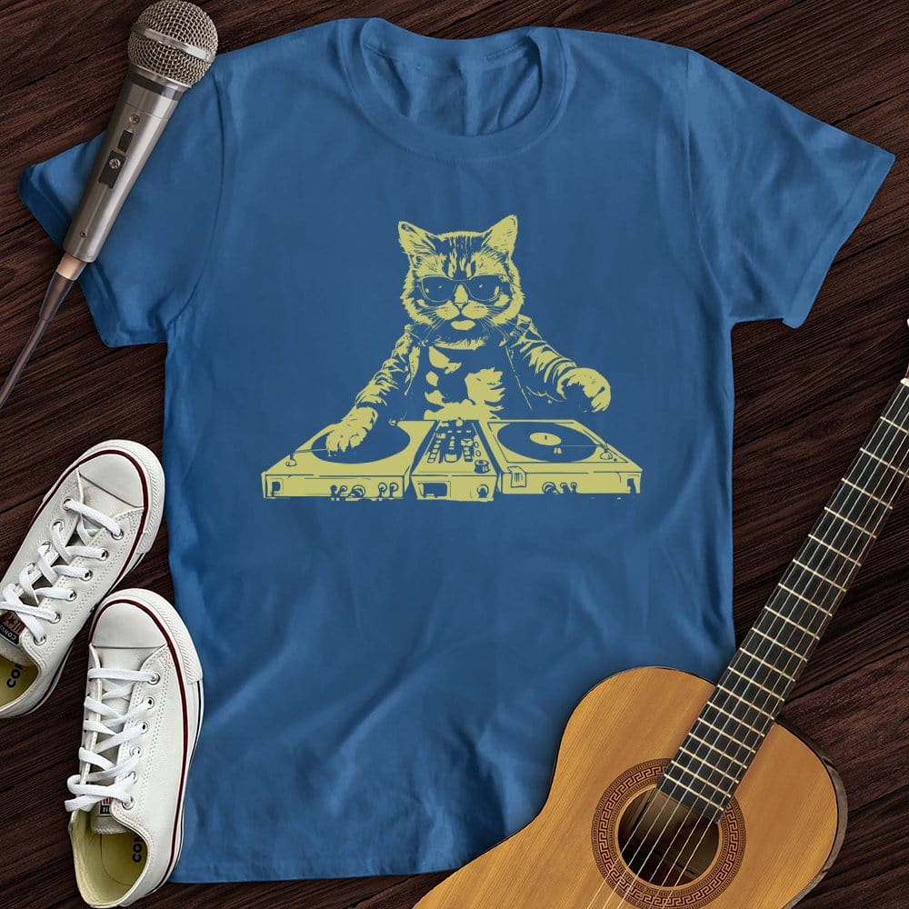 Printify T-Shirt Royal / S Cat DJ T-Shirt