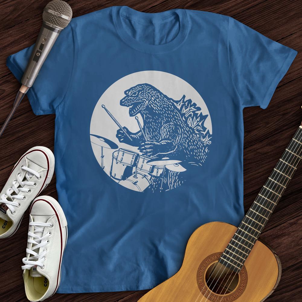 Printify T-Shirt Royal / S Dino Playing Drums T-Shirt