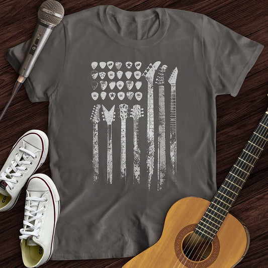 Printify T-Shirt S / Charcoal Guitar Flag T-Shirt