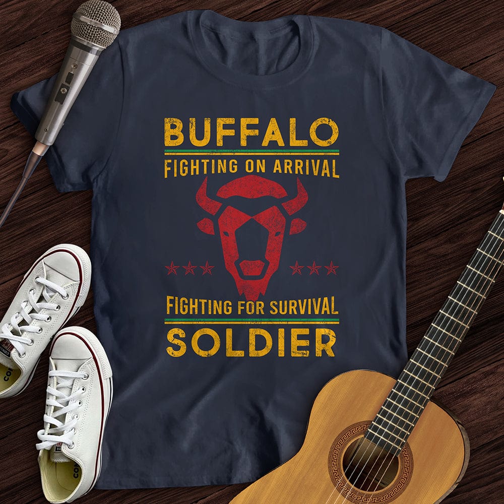 Printify T-Shirt S / Navy Buffalo Fighting Soldier T-Shirt