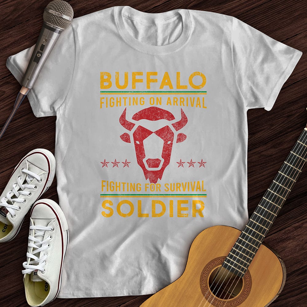 Printify T-Shirt S / White Buffalo Fighting Soldier T-Shirt