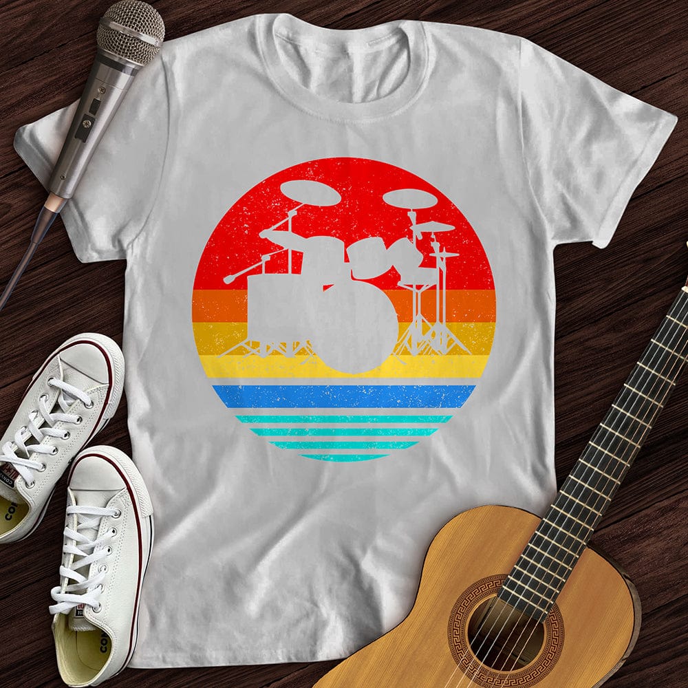 Printify T-Shirt White / S Vintage Drum Set T-Shirt