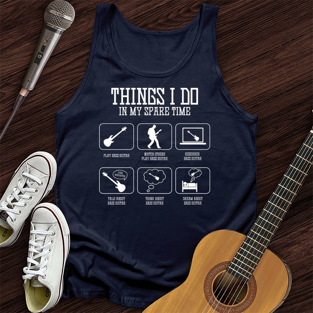 Printify Tank Top Navy / XS All I Do is Bass Guitar Unisex Tank
