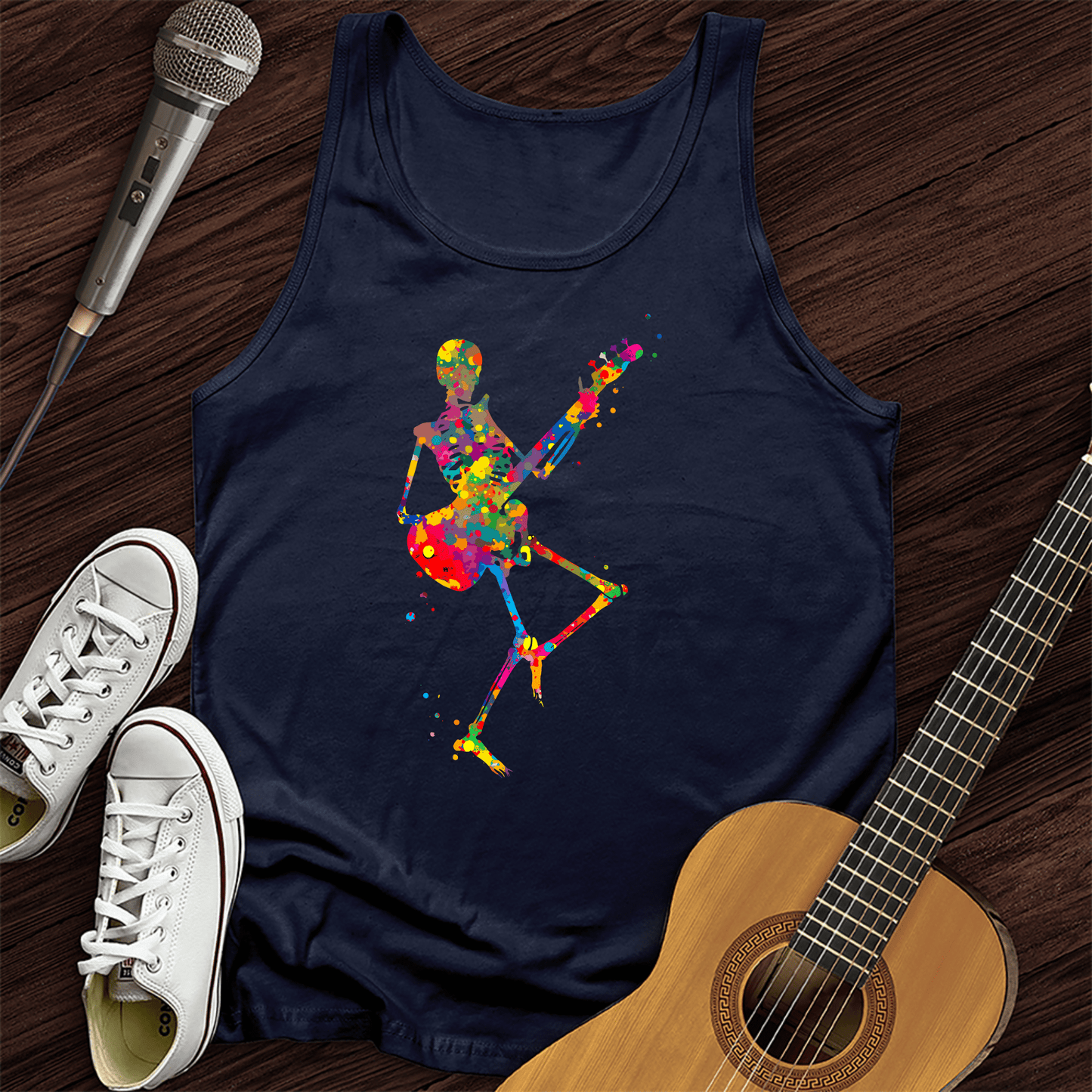 Printify Tank Top Navy / XS Colorful Souls Guitar Unisex Tank Top