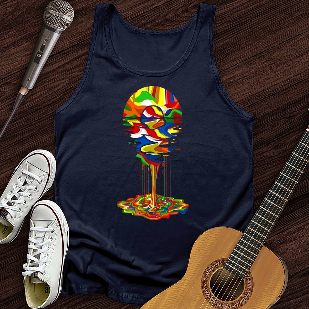 Printify Tank Top Navy / XS Melting Rainbow Vinyl Tank Top