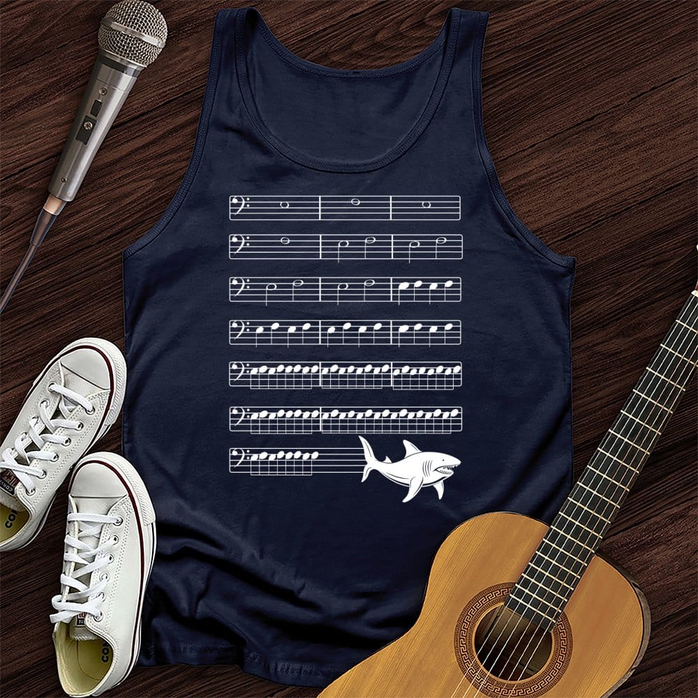 Printify Tank Top Navy / XS Music Shark Tank Top