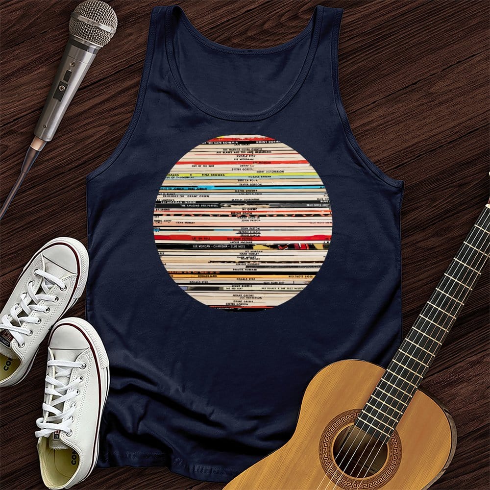 Printify Tank Top Navy / XS Vintage Records Unisex Tank Top