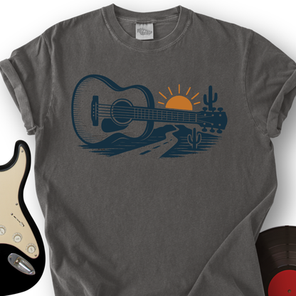 Guitar Desert Sunset T-Shirt