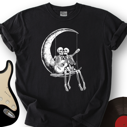 Skeleton Serenade on the Moon T-Shirt