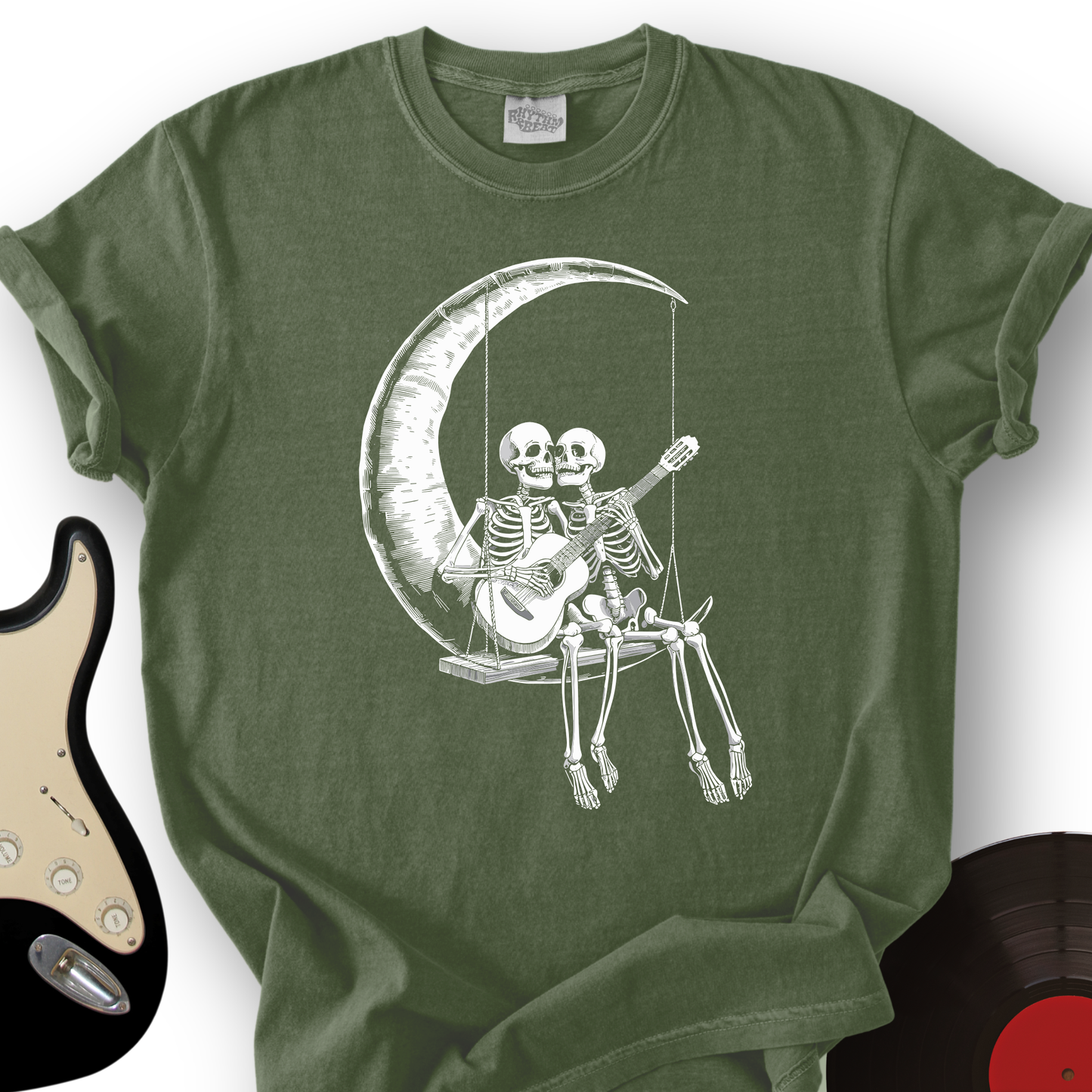 Skeleton Serenade on the Moon T-Shirt